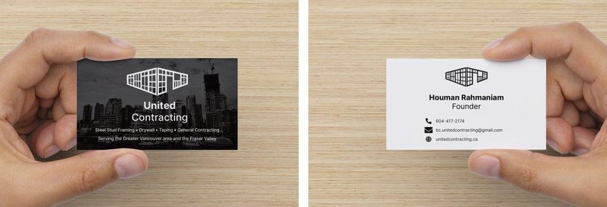 business cards for drywall specialist