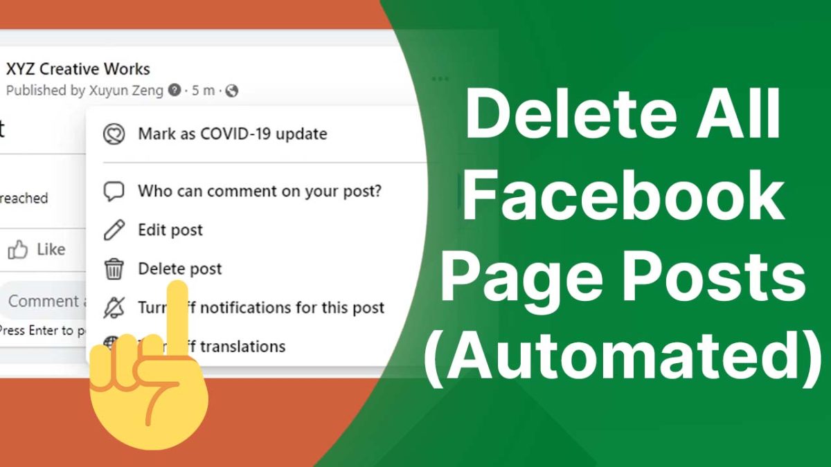 how to delete all facebook page posts