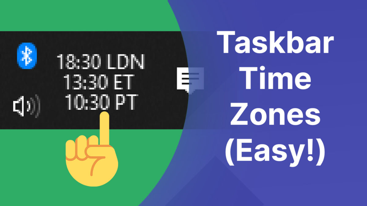 add multiple time zone to windows 10 taskbar