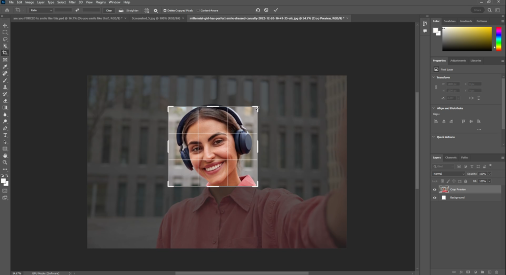 Cropping a face out in Photoshop