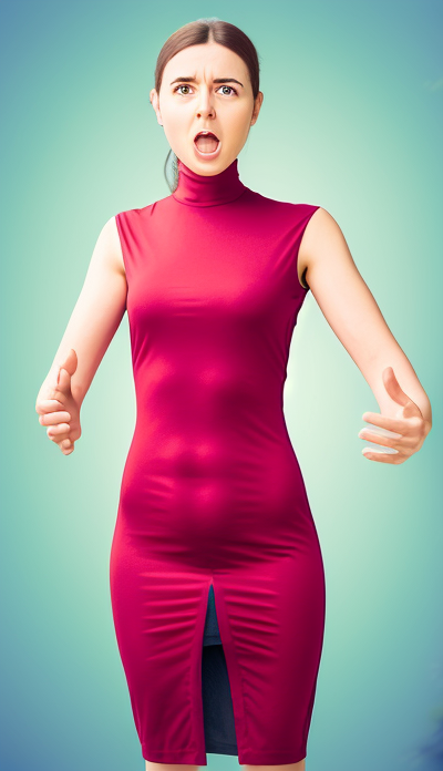 stable diffusion marketing ad of a woman holding an imaginary item