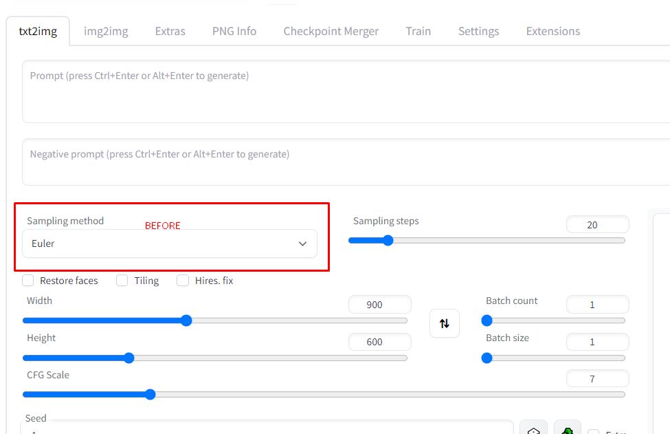 Stable Diffusion Default Settings