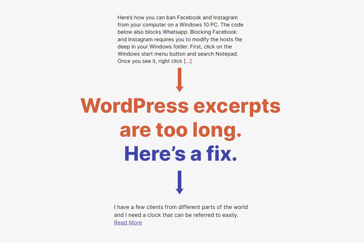 limiting wordpress excerpt length